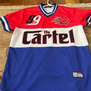 IMPERIOUS RED AND BLUE FIRE 89 C CARTEL MEDIUM BASEBALL JERSEY